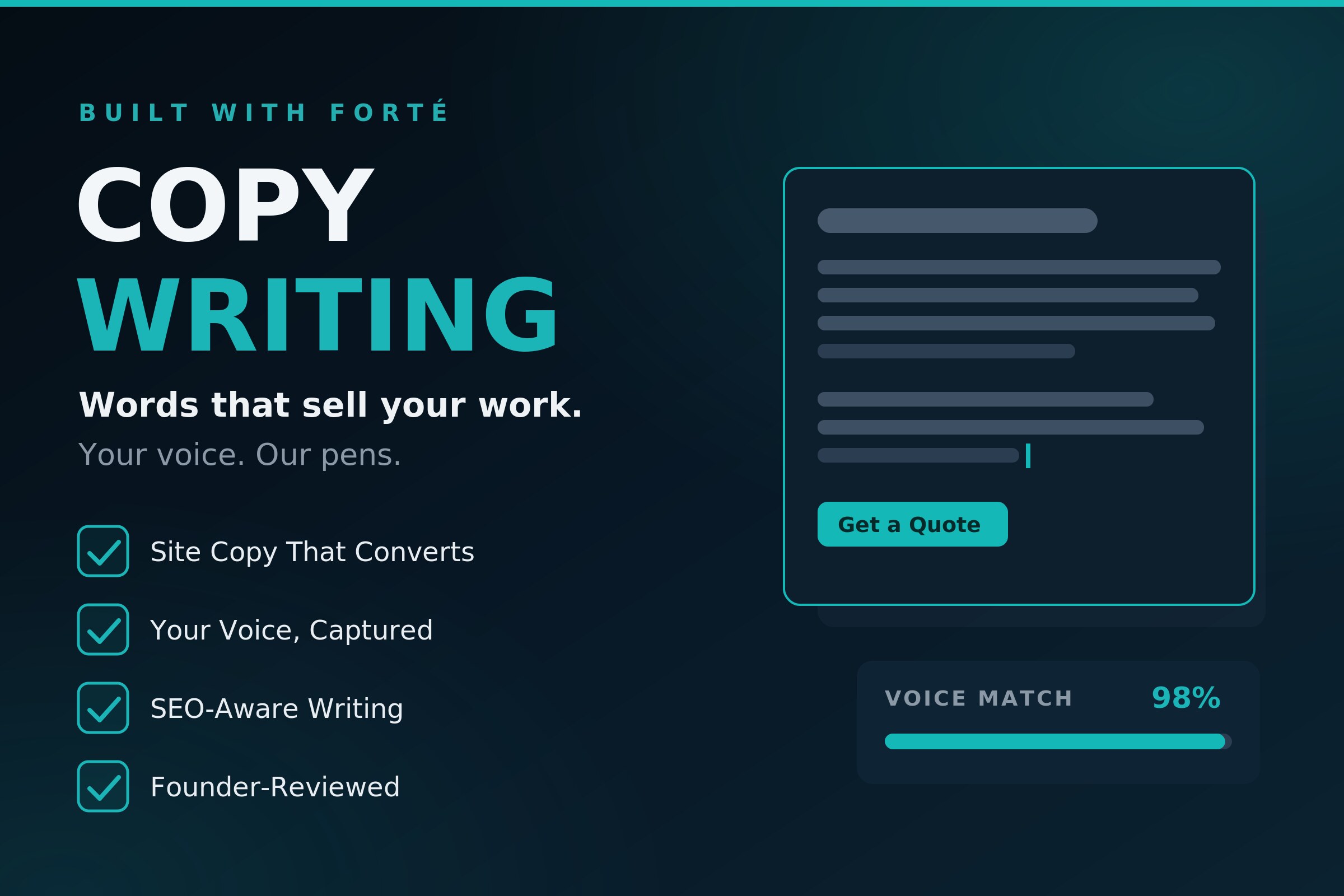 Copywriting — words that sell your work